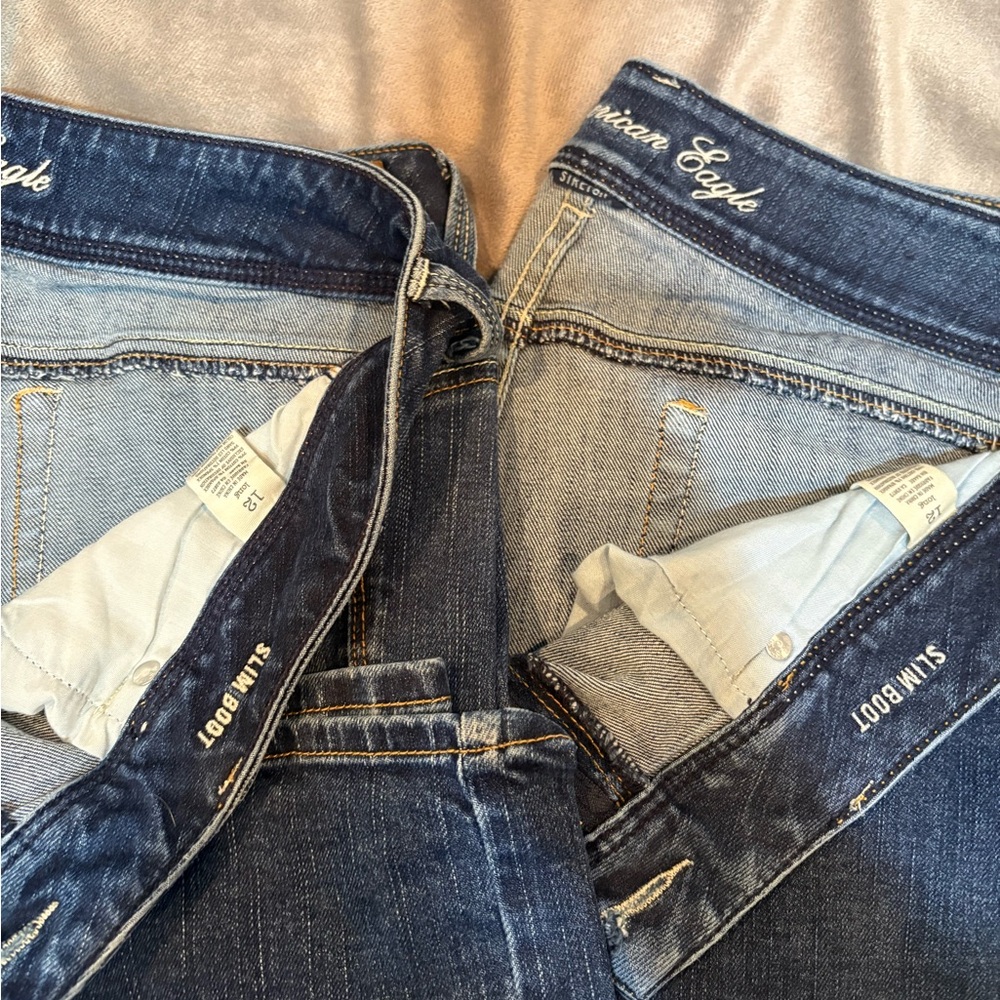American Eagle Outfitters 2 pair of Slim Bootcut size 12L.